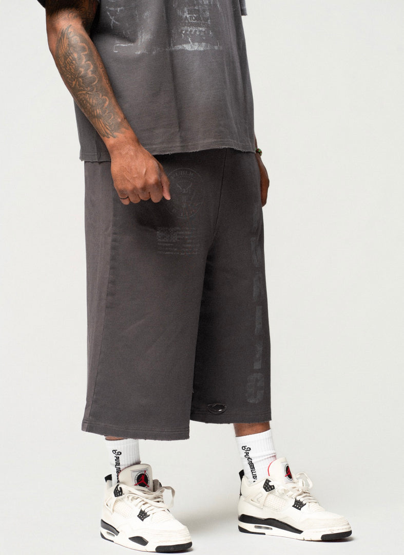 DARK GRAY 3/4 SHORTS